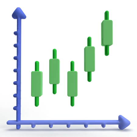 Gráfico de velas  3D Icon