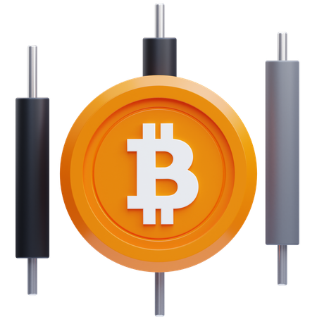 Gráfico de velas de bitcoin  3D Icon