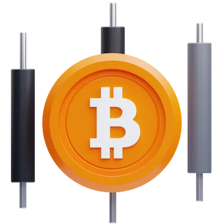 Gráfico de velas de bitcoin  3D Icon