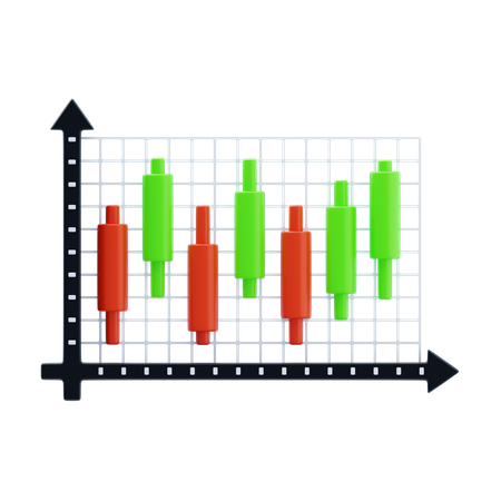 Gráfico de velas  3D Icon