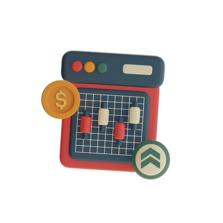 Gráfico de velas  3D Icon