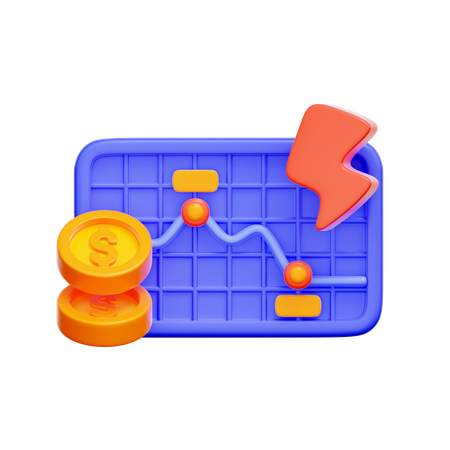 Gráfico de volatilidade do mercado  3D Icon