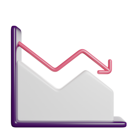 Gráfico decreciente  3D Icon