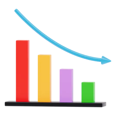 Gráfico decrescente  3D Icon