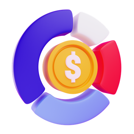 Gráfico del dólar  3D Icon