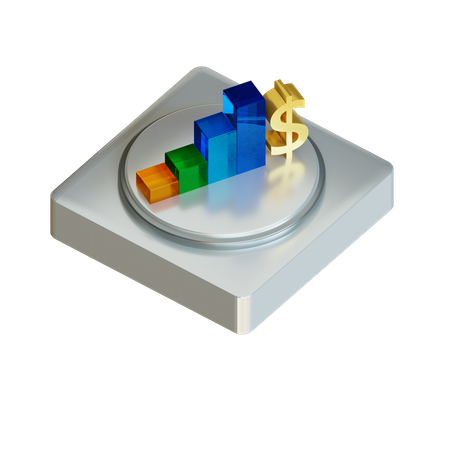 Gráfico del dólar  3D Icon