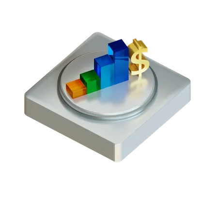 Gráfico del dólar  3D Icon