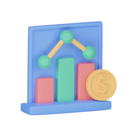 Gráfico del dólar  3D Icon