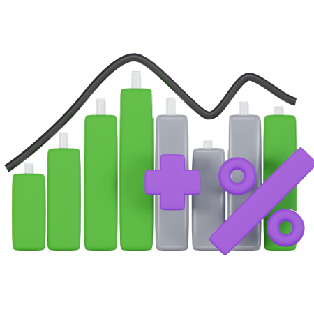 Gráfico del mercado de valores  3D Icon