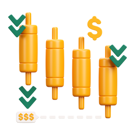 Gráfico del mercado de valores  3D Icon