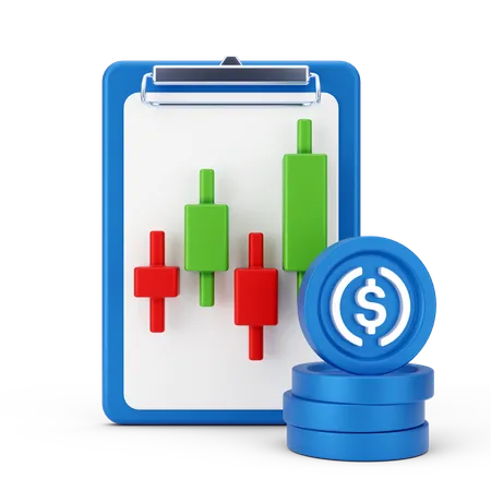 Gráfico del mercado de valores  3D Icon