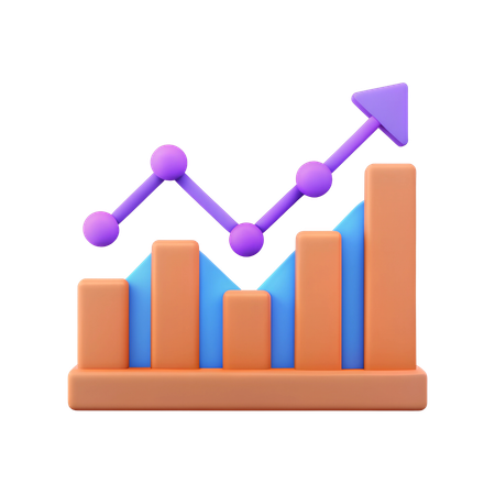 Gráfico del mercado de valores  3D Icon