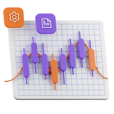 Gráfico del mercado de valores  3D Icon