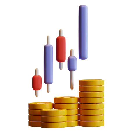 Gráfico del mercado de valores  3D Icon