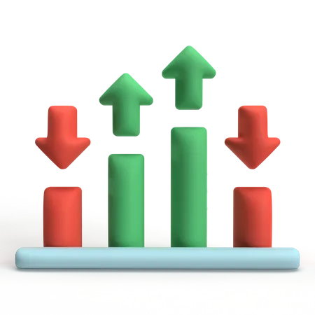 Gráfico del mercado de valores  3D Icon