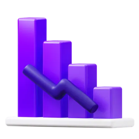 Gráfico para baixo  3D Icon