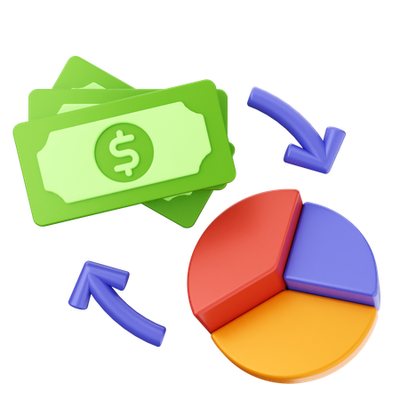 Gráfico de dinero  3D Icon