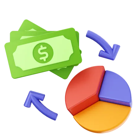 Gráfico de dinero  3D Icon