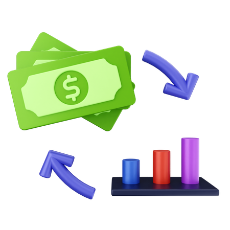 Gráfico de dinero  3D Icon