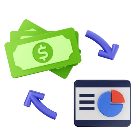 Gráfico de dinero  3D Icon