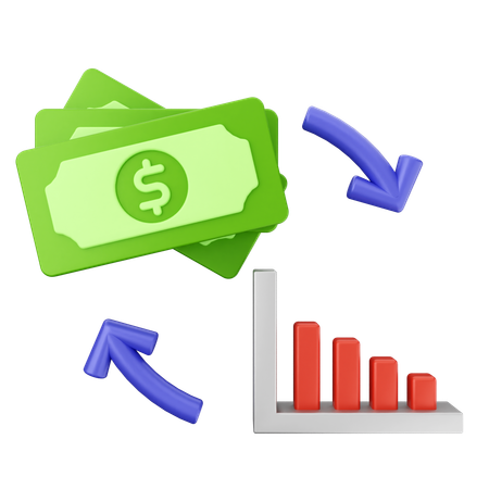 Gráfico de dinero  3D Icon