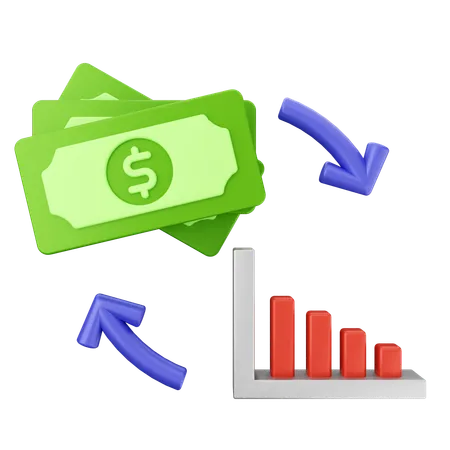 Gráfico de dinero  3D Icon