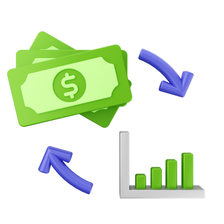 Gráfico de dinero  3D Icon