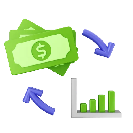 Gráfico de dinero  3D Icon