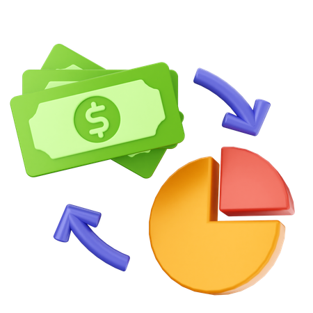 Gráfico de dinero  3D Icon