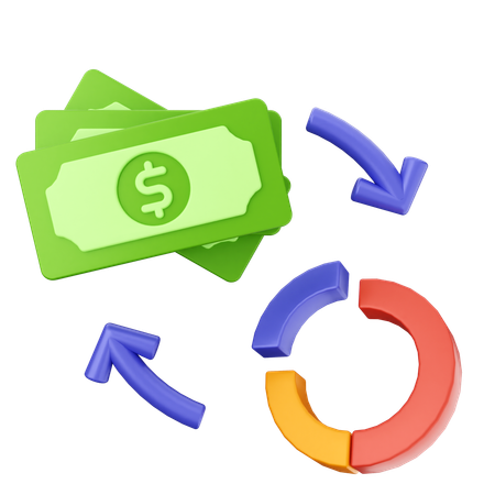 Gráfico de dinero  3D Icon