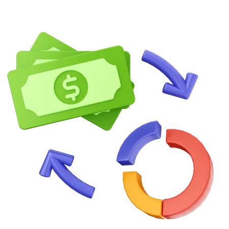 Gráfico de dinero  3D Icon