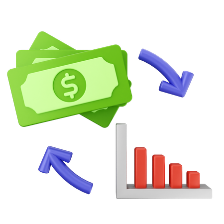 Gráfico de dinheiro  3D Icon