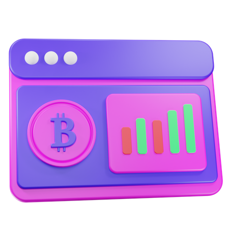 Gráfico do site bitcoin  3D Icon