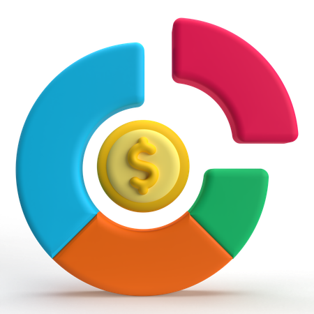 Gráfico de anillos del dólar  3D Icon