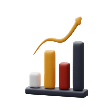 Gráfico e seta  3D Icon