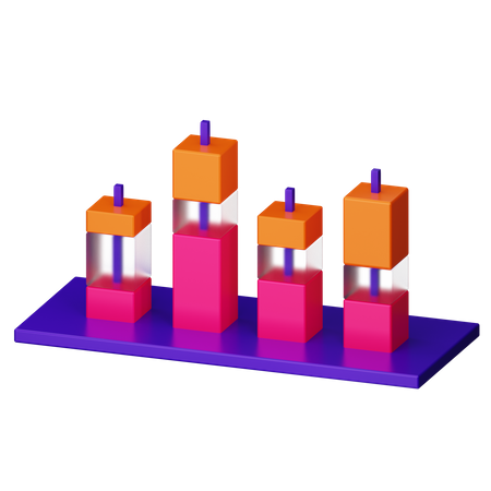 Gráfico empilhado  3D Icon