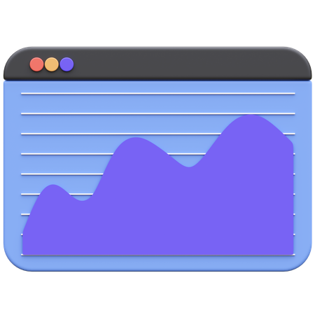 Gráfico en línea  3D Icon