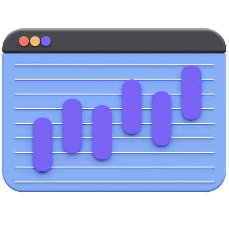 Gráfico en línea  3D Icon