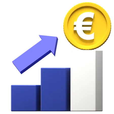 Gráfico do euro  3D Illustration