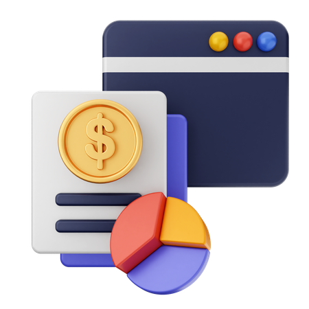 Finanças gráficas  3D Icon