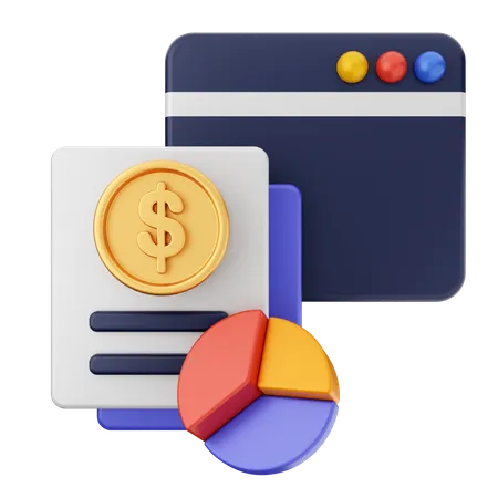 Finanças gráficas  3D Icon