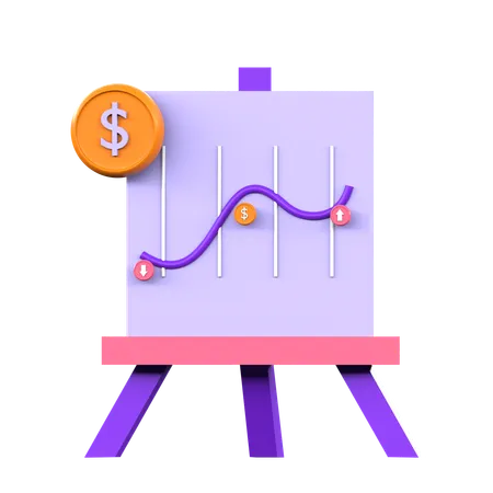 Gráfico financeiro  3D Icon