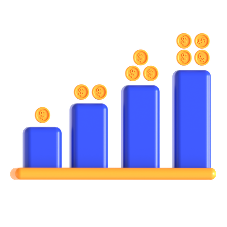 Gráfico financeiro  3D Icon