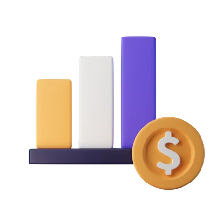 Gráfico financeiro  3D Icon