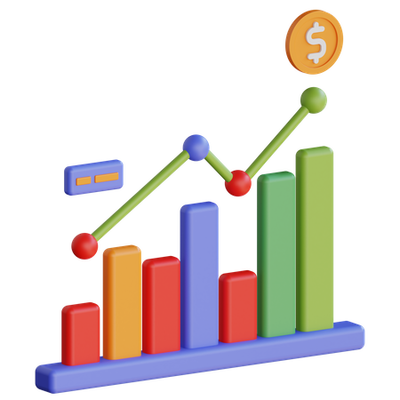 Gráfico financeiro  3D Icon