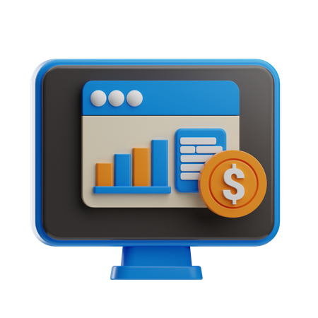 Gráfico financeiro online  3D Icon