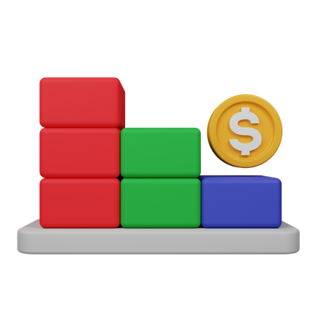 Gráfico financeiro para cima e para baixo  3D Icon