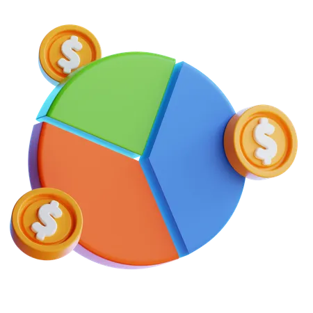 Gráfico circular financiero  3D Icon