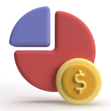 Gráfico circular financiero  3D Icon