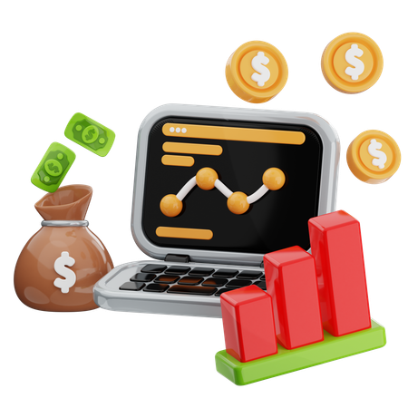 Cuadro financiero  3D Icon